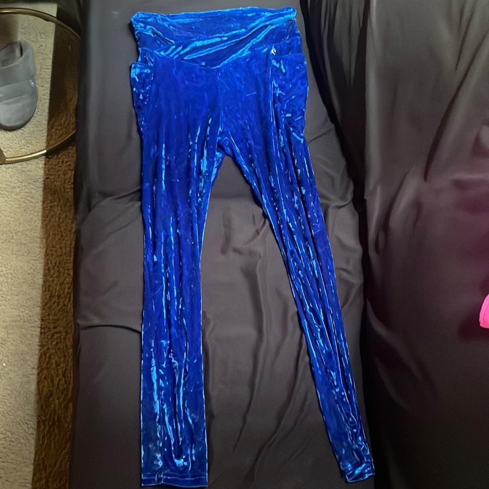 Blue velvet workout leggings fabletics